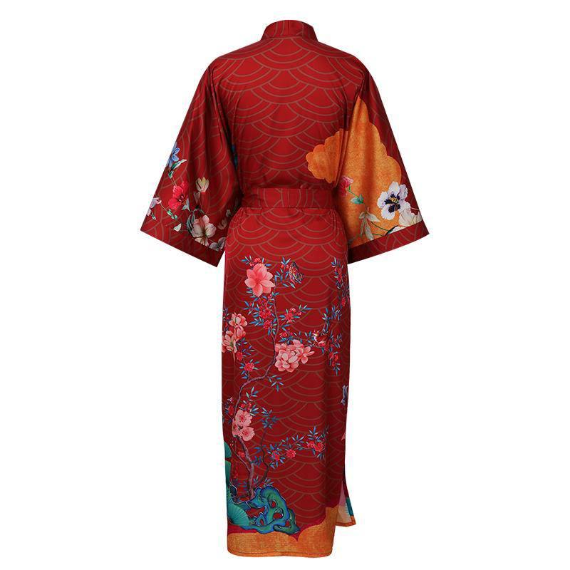100% Floral Nature - inspired Prints Silk Kimono Robe