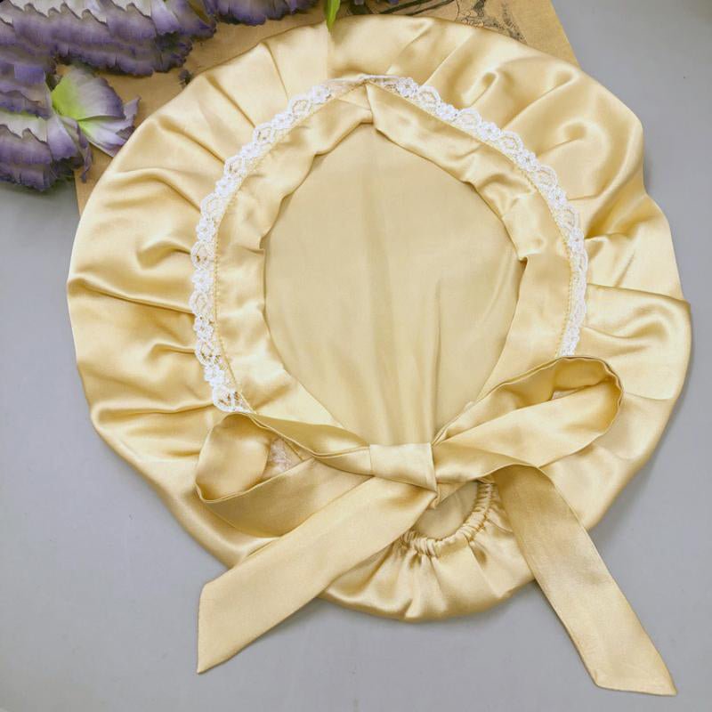 Silk Lace Sleep Cap For Women Hair Care Silk Night Bonnet