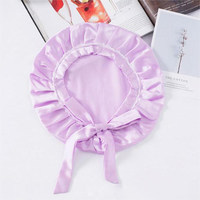 Silk Lace Sleep Cap For Women Hair Care Silk Night Bonnet