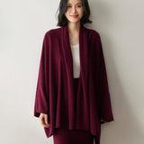 Womens Cashmere Cardigan Open Front Draped Long Sleeve Cashmere Knit Sweater