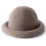 Womens Cashmere Bucket Hat Rolled Brim Cashmere Cloche Hat Multi Colors