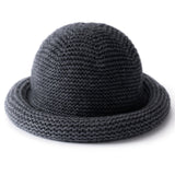 Womens Cashmere Bucket Hat Rolled Brim Cashmere Cloche Hat Multi Colors