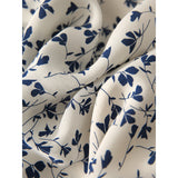 Womens Silk Floral Dress Silk Midi Dress V Neck Ruched Summer Dress