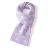 Kids Heart Print Cashmere Scarf Knitted Cashmere Winter Scarf for Children