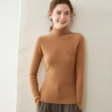Womens Turtleneck Cashmere Sweater Long Sleeve Cashmere Tops Multi Colors