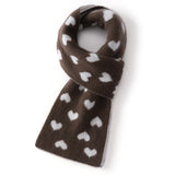 Kids Heart Print Cashmere Scarf Knitted Cashmere Winter Scarf for Children