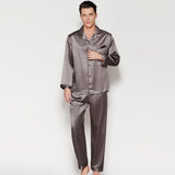 Men's Long Luxury Mulberry Silk Pyjamas Pure Silk Sleepwear