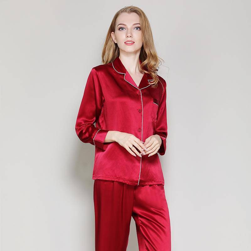 Silk Pajamas Long Mulberry Silk Two - piece Silk Pyjamas Set