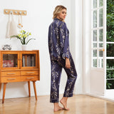 Blossom Print Silk Pajamas for Women Floral Silk Sleepwear Silk Pajama Set Silk Pj Set