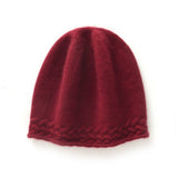 Braided Edge Pure Cashmere Beanie Hat Cashmere Winter Hat