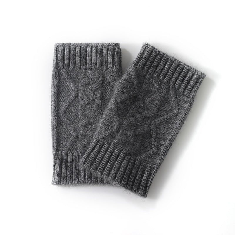 Cable Ribbed Cashmere Hand Warmers Cashmere Fingerless Gloves Mitts