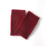 Cable Ribbed Cashmere Hand Warmers Cashmere Fingerless Gloves Mitts