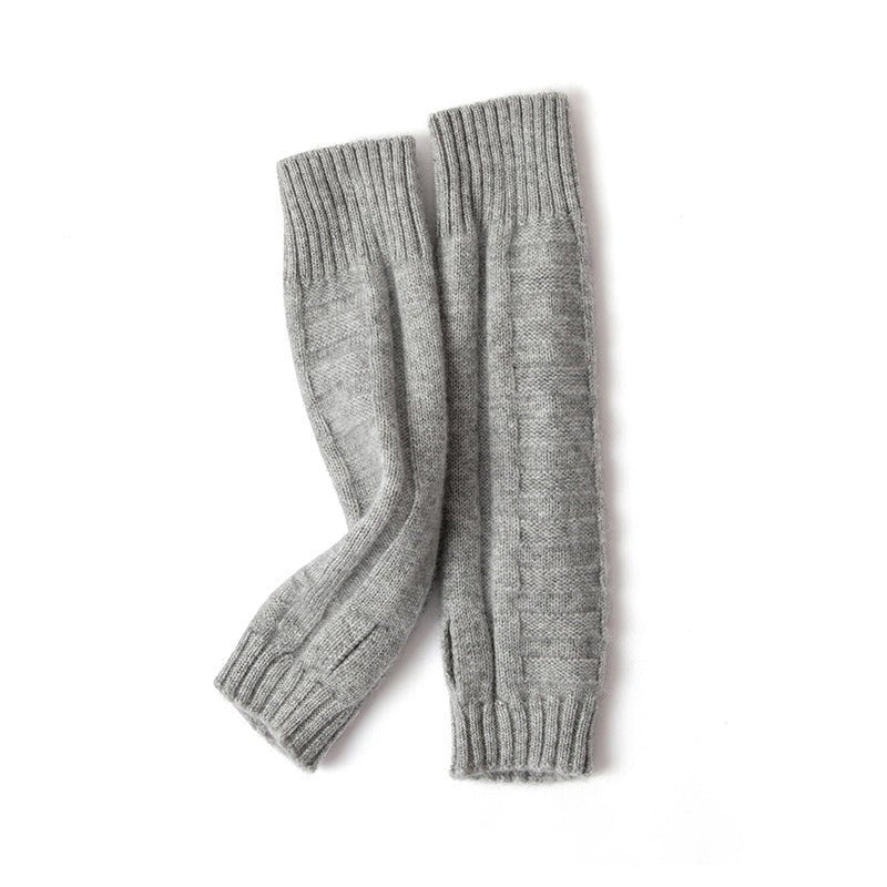 Cashmere Knit Fingerless Mittens for Women Arm Warmers Oversleeve Gloves