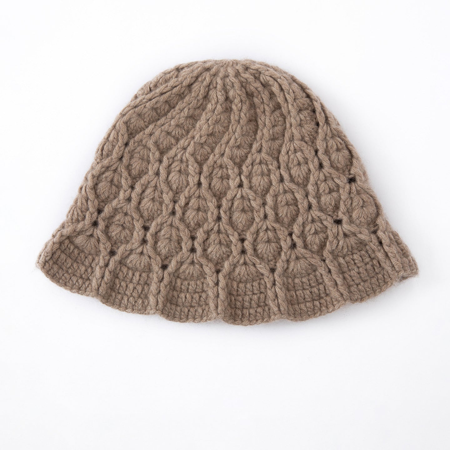 Chunky Cashmere Bucket Hat Cashmere Hat Flared Brim Cashmere Cloche Hat