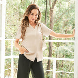 Classic Short Womens Silk Blouse Silk Button Down Shirt