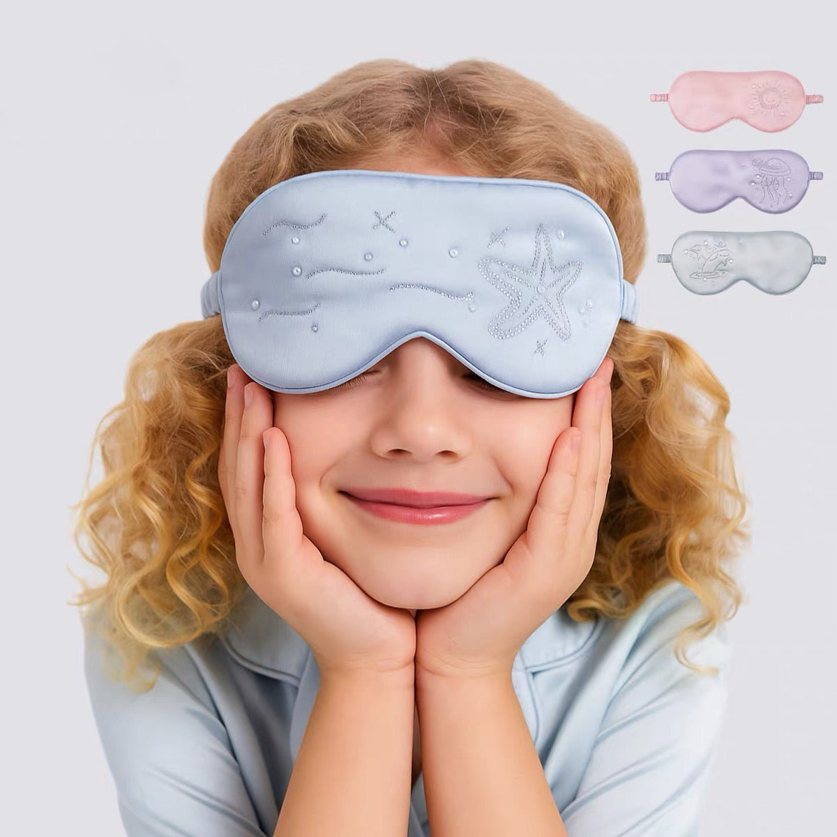 Cute Kids Silk Eye Mask Ocean and Nature Inspired Designs Silk Sleep Eye Mask