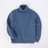 Kids Turtleneck Cashmere Sweater Long Sleeve Cashmere Pullover Ribbing Hem