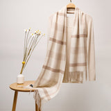 Long Cashmere Scarf with Tassel Plaid Cashmere Warps Multi Styles Winter Gifts