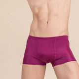 Silk Boxer Briefs Men Silk Knitted Underwear Comfy Silk Boxer