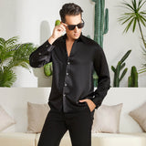 Men's Silk Button - Down Shirt Silk Casual Silk Dress Shirts
