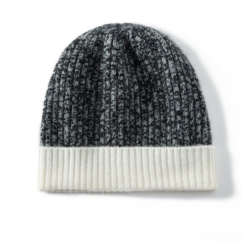 Mixed Colors Cashmere Beanie Hat Cashmere Ribbing Ski Cap for Men and Women