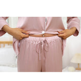 Mulberry Women Silk Pajama Set Pure Full Length Silk Sleepwear