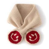 Playful Smiley Face 100% Cashmere Scarf Cashmere Neck Wrap