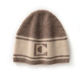 Pure Cashmere Beanie Ribbed Knit Cashmere Hat Lightweight Winter Cap