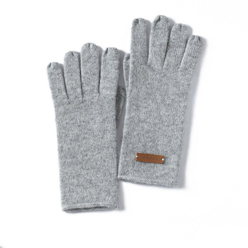 Pure Cashmere Knit Gloves Curl Edge Refined Cashmere Warm Gloves
