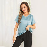 Pure Silk Blouses Short Sleeves Womens Pure Silk Top
