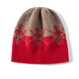 Rib Knitted Cashmere Beanie Winter Christmas Warm Cashmere Hats for Women