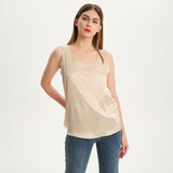 Round Neck Mulberry Silk Tank Top For Women