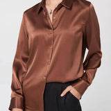 Silk Blouse 100 Pure Silk Long Sleeves Cool Smooth Tops