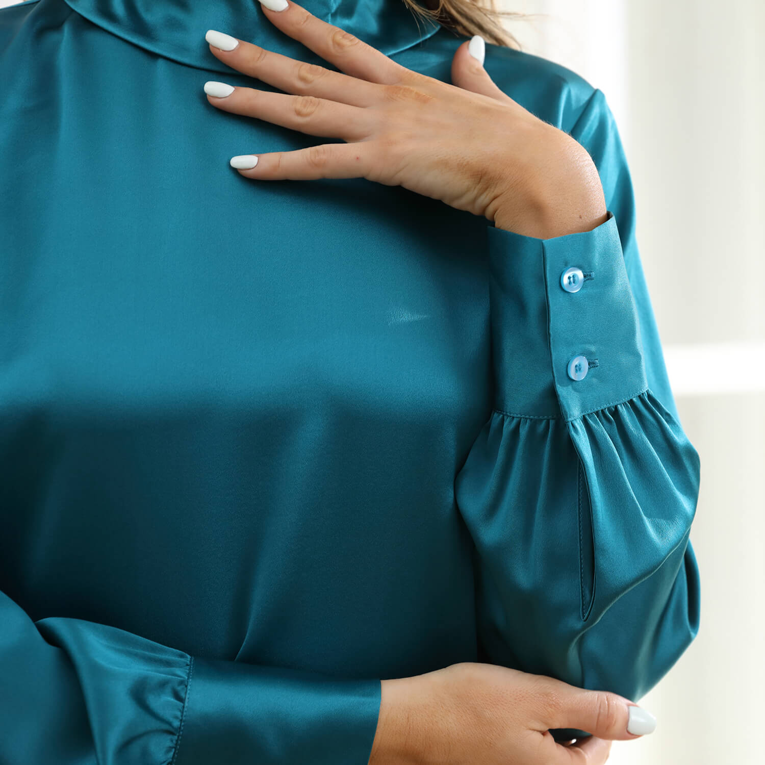 Silk Blouses For Women 100% Stand Collar Office Silk Shirts