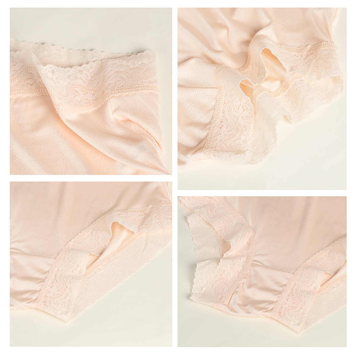 Silk boxer briefs for women summer lace silk mid - waist briefs