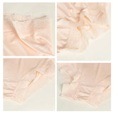 Silk boxer briefs for women summer lace silk mid - waist briefs