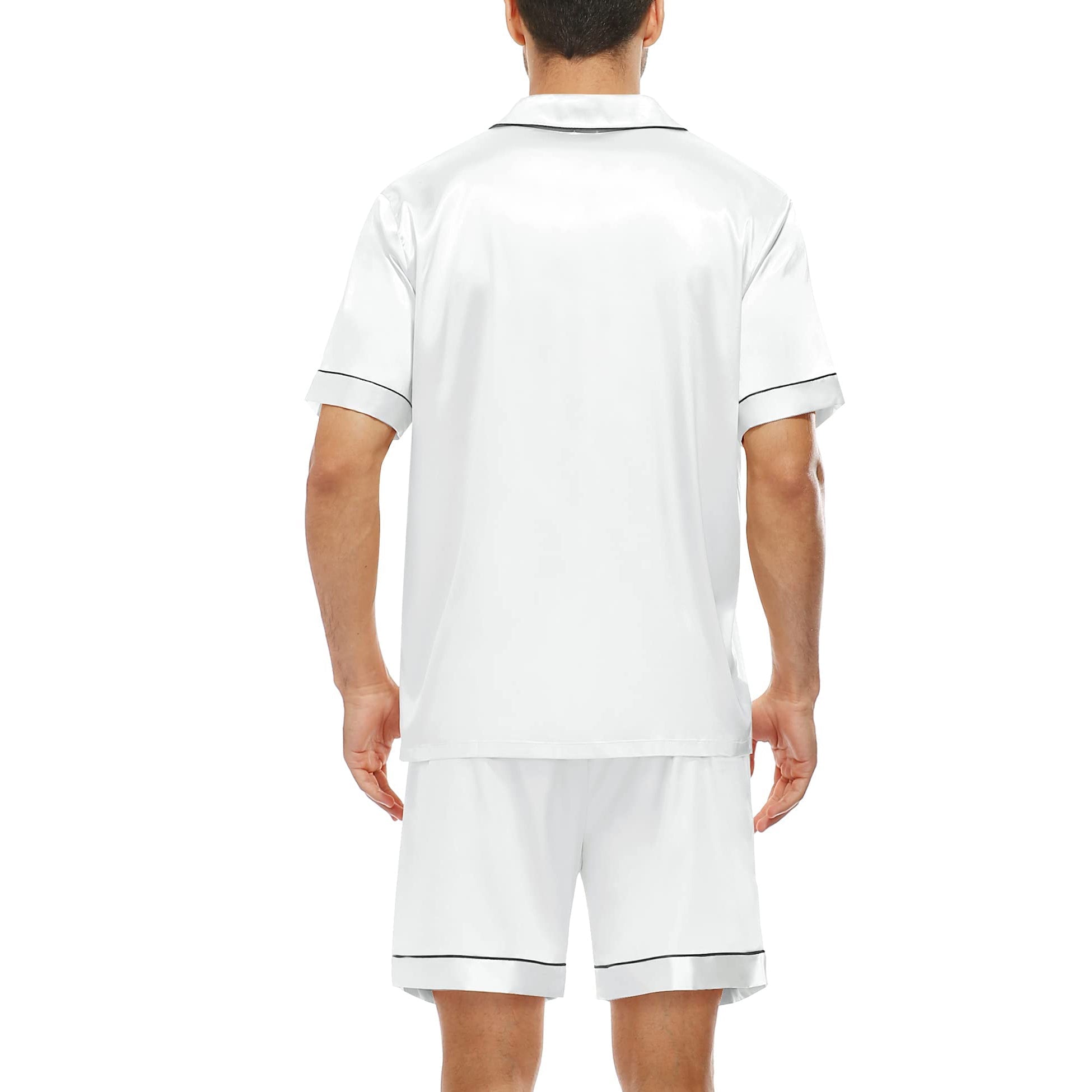 Silk Couple Pajamas Men And Women Short Silk Pyjama Set