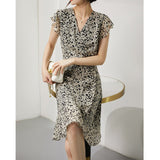 Silk Floral Dress for Women Silk Midi Dress Georgette Summer Dress Black XS