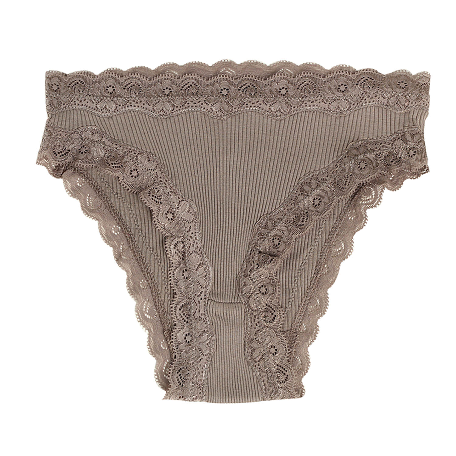 Silk panties women's lace ribbed mulberry silk mid - waist briefs