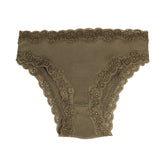 Silk panties women's lace ribbed mulberry silk mid - waist briefs