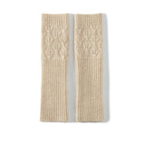 Soft Cable Fingers Free Fingerless Cashmere Knit Gloves Cashmere Wrist Protection