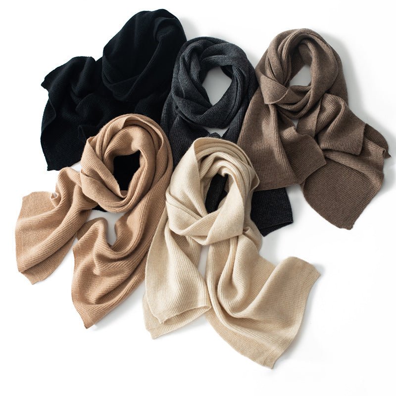 Cashmere Scarves for Couple Warm Knitted Cashmere Neck Scarf for Fall Winter
