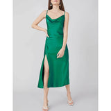 Summer Silk Dress Ladies Cowl Neck Pure Silk Slip Dress