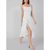 Summer Silk Dress Ladies Cowl Neck Pure Silk Slip Dress