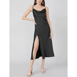 Summer Silk Dress Ladies Cowl Neck Pure Silk Slip Dress