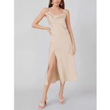 Summer Silk Dress Ladies Cowl Neck Pure Silk Slip Dress