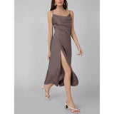 Summer Silk Dress Ladies Cowl Neck Pure Silk Slip Dress