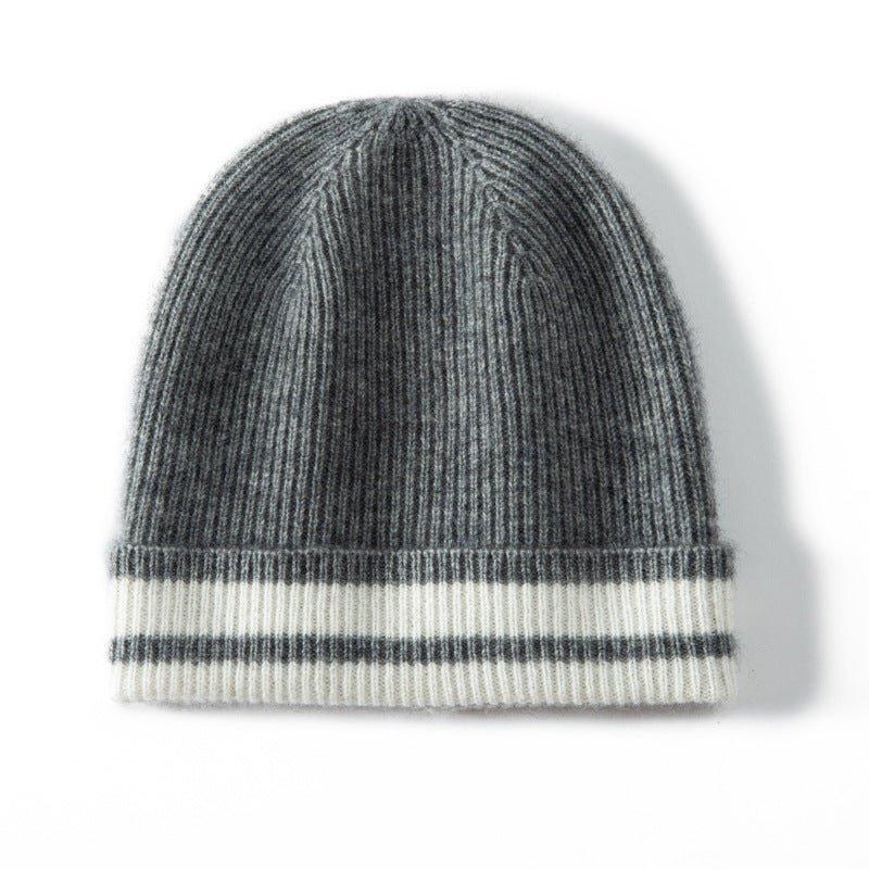 Thick Cashmere Knit Beanie Soft Cashmere Warm Double Layer Beanie Hats