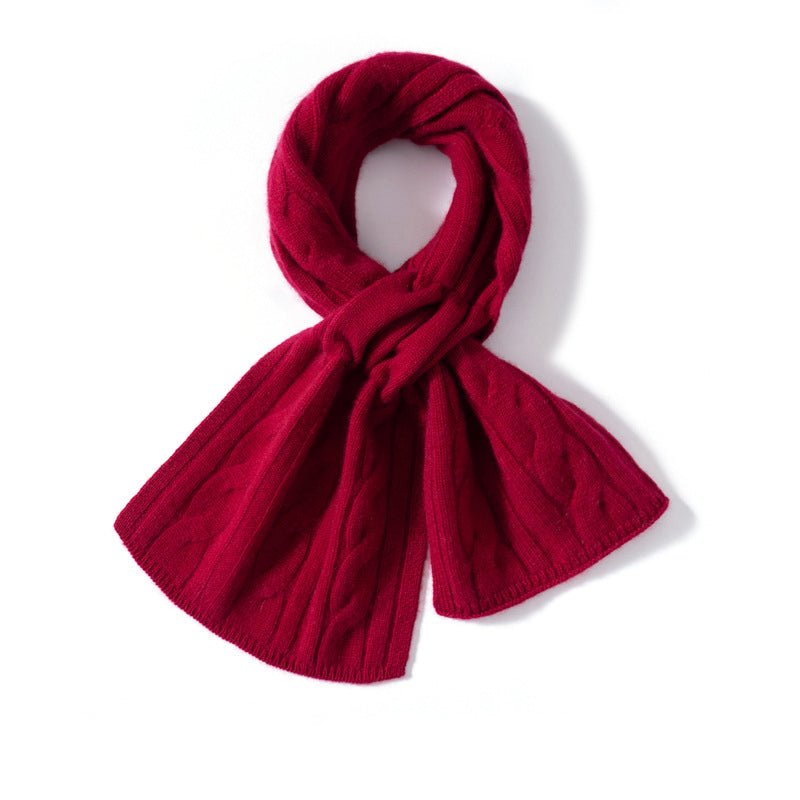 Unisex Short Cable Knit Cashmere Scarf Cashmere Crossover Wrap