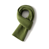 Unisex Short Cashmere Scarf Multi Colors Cashmere Neck Warmer Grass green M